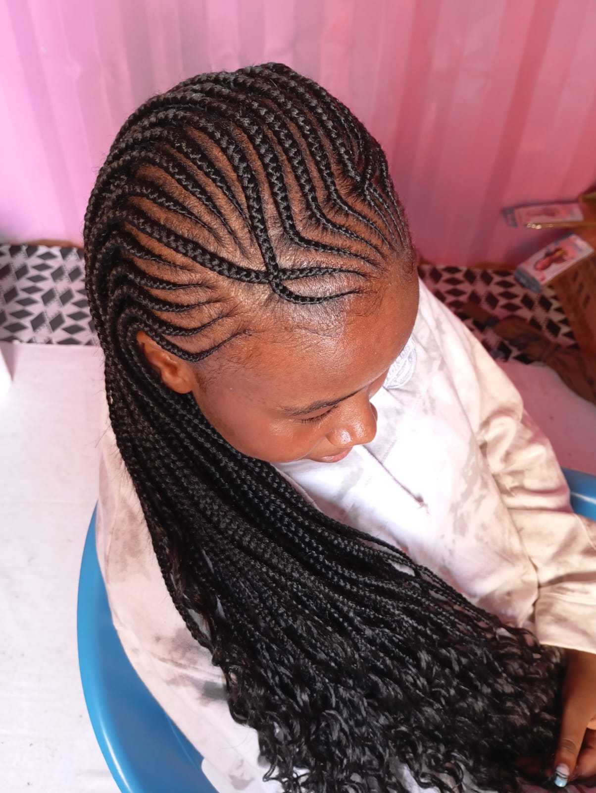 Ghananian lines hairstyle by Blessed Rayna Salon